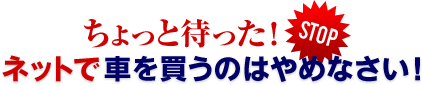 ネットで車を買うのはやめなさい