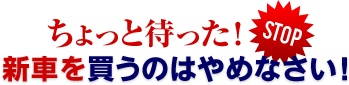 新車を買うのはやめなさい